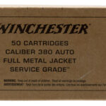 Winchester Ammo SG380W Service Grade  380 ACP 95 gr Full Metal Jacket Flat Nose 50 Per Box/ 10 Case