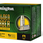 Remington Ammunition 27608 Golden Saber Defense 40 S&W 180 gr Brass Jacket Hollow Point 20 Per Box/ 25 Case